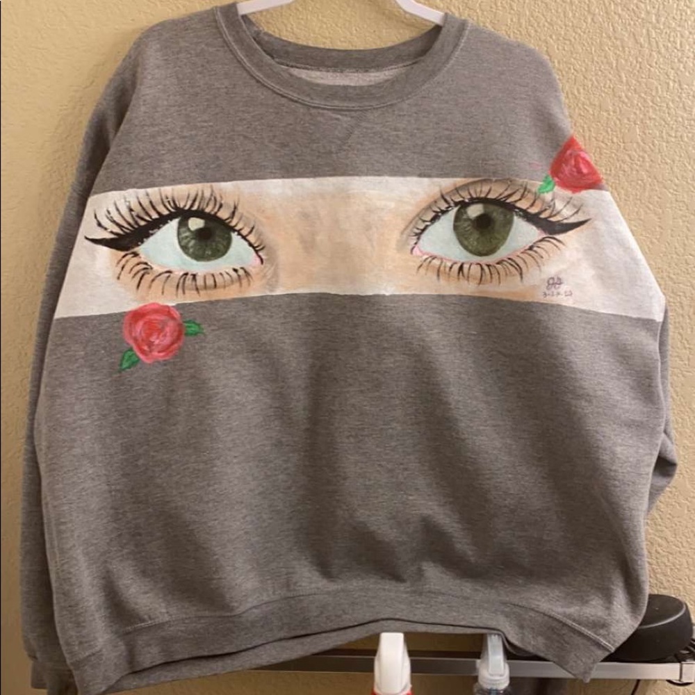 Hand painted graphic sweater